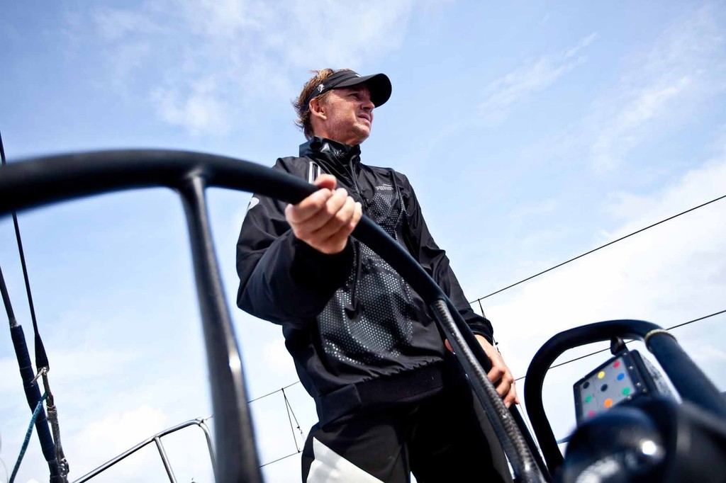 Skipper Ken Read on the helm. PUMA Ocean Racing powered by BERG during leg 3 of the Volvo Ocean Race 2011-12, from Abu Dhabi, UAE to Sanya, China. (Credit: Amory Ross/PUMA Ocean Racing/Volvo Ocean Race)  © Amory Ross/Puma Ocean Racing/Volvo Ocean Race http://www.puma.com/sailing